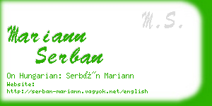 mariann serban business card